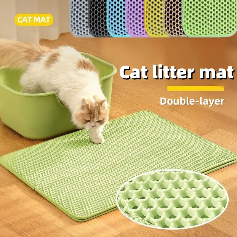 Double Layer Cat Litter Mat Honeycomb Cat Litter Trapping Mat Easy