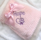 Dog / Cat Blanket- Personalised Dog Blanket - PUppy Blanket - Paw