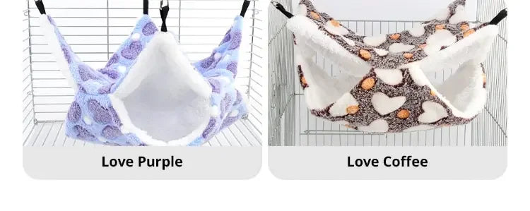 Hamster Hammock Small Pet Hanging Bed Double Warm Thickened