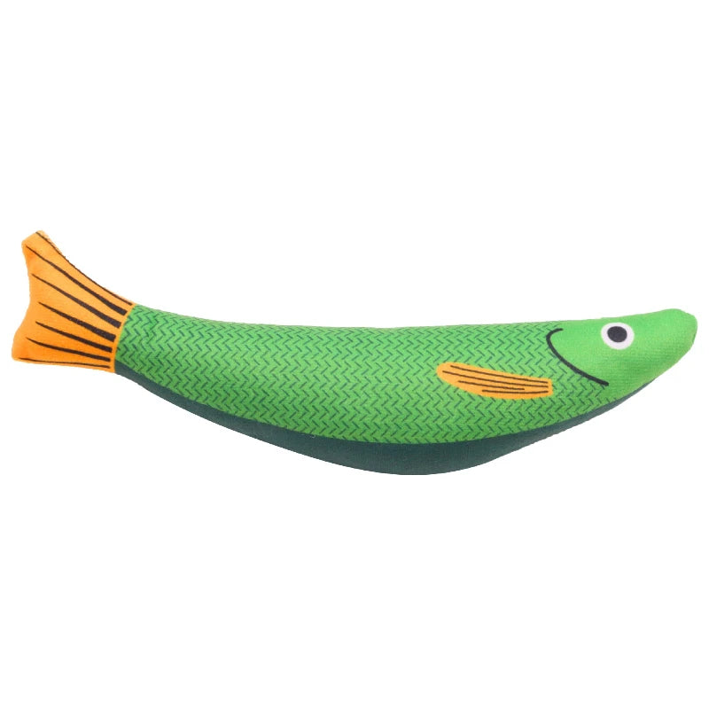 Cat Chew Plush Squeaky Toy Interactive Catnip Simulated Fish