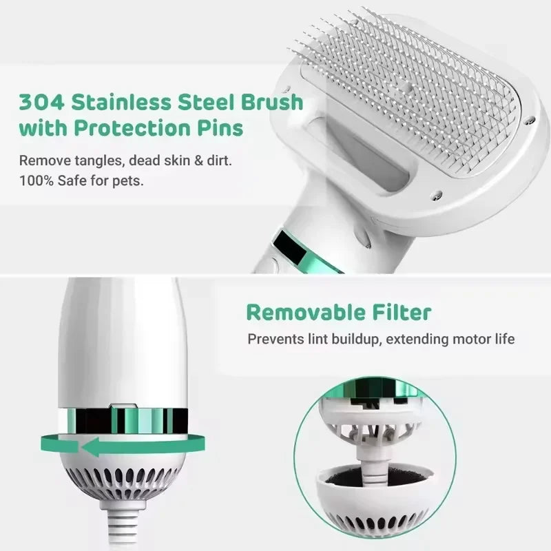 Pet Hair Dryer 2-in-1Cat Dog PUppy Dryer Grooming and Care Low