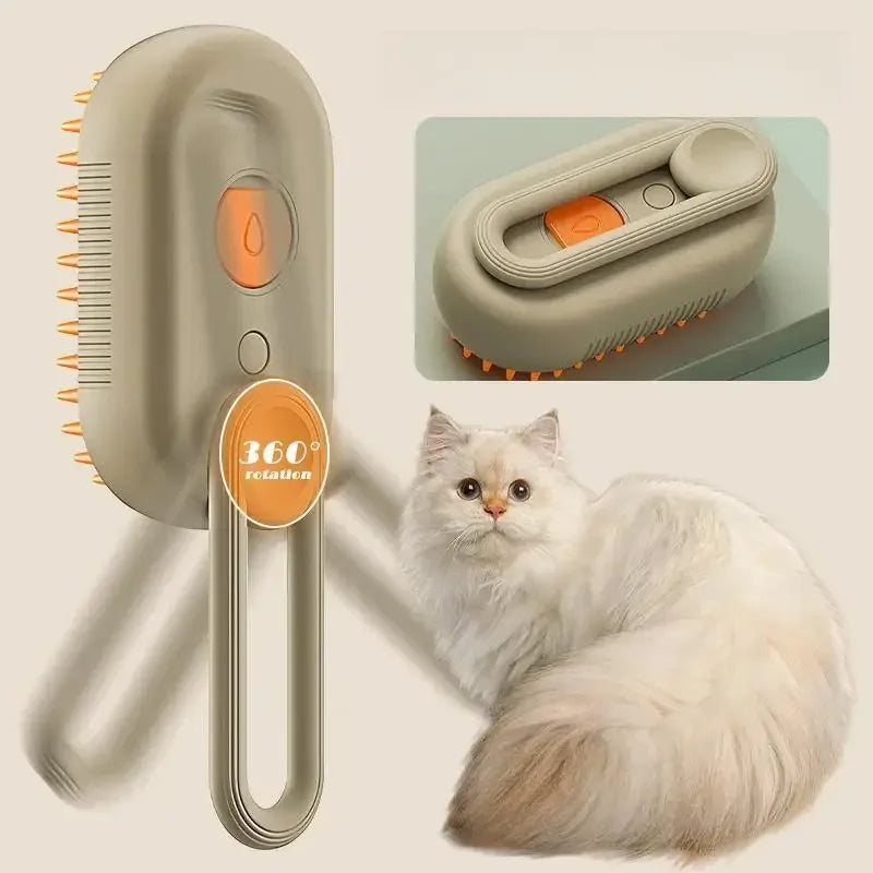 Pet Steam Brush Cat Dog Cleaning Steamy Spray Massage Beauty Comb