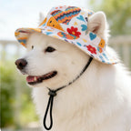 Pet Bucket Hat Summer Sun Cap Adjustable for Small Medium Dogs