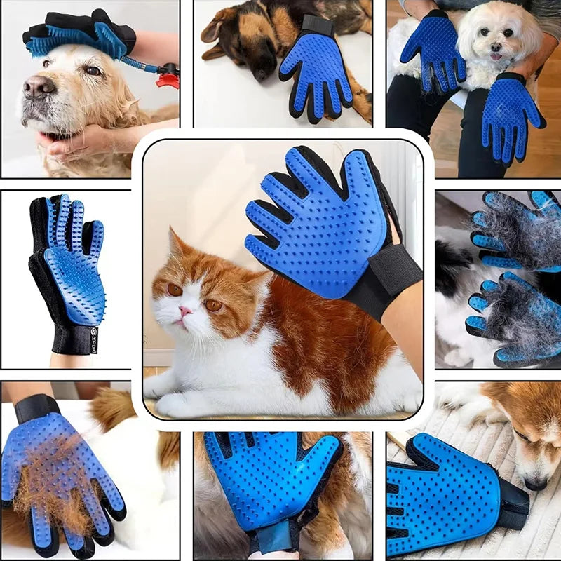 Pet Hair Remover Shower Gloves PUppy Cats Bath Brush Cleaning