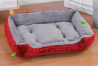 Large Pet House Dog Bed Cat Mat Long Plush Deep Sleeping Warm Soft