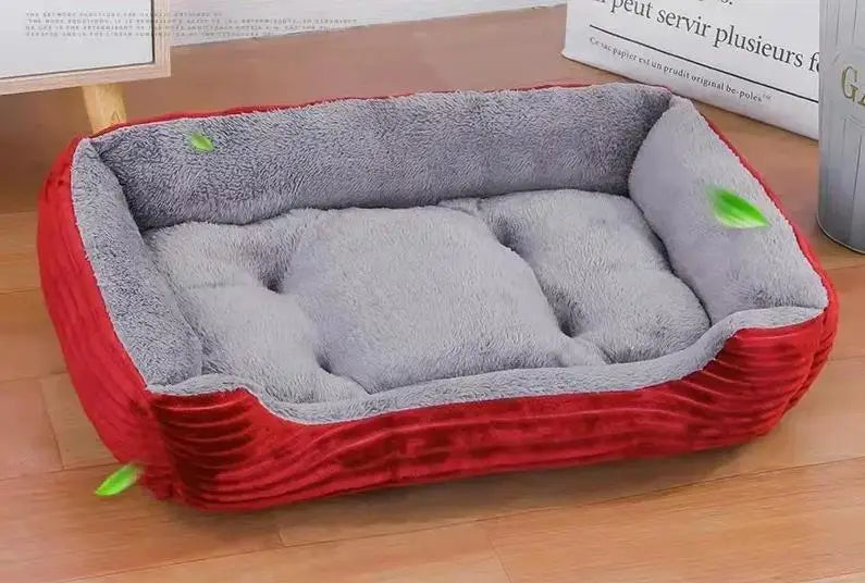 Large Pet House Dog Bed Cat Mat Long Plush Deep Sleeping Warm Soft