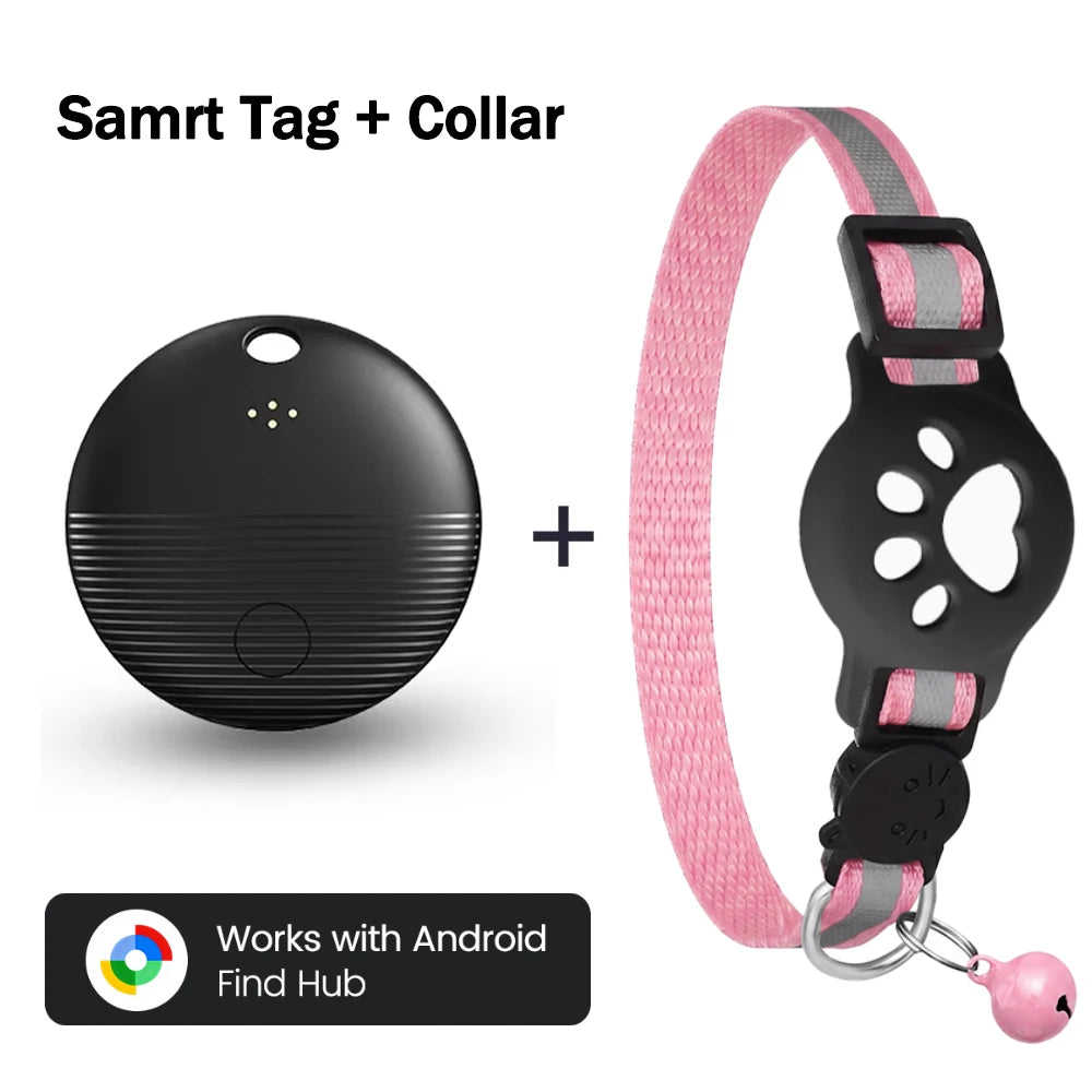 Bluetooth GPS Tracker with Cat Collar Reflective Strips Adjustable