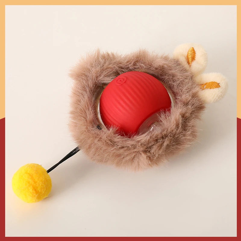 Smart Interactive Cat Toys Ball Fast Rolling in Pouch Hide and