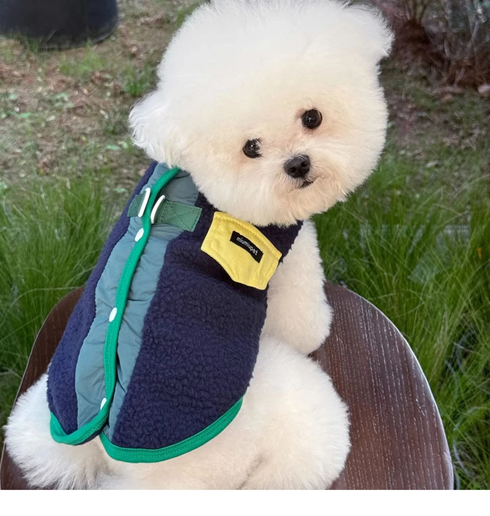 Autumn/Winter Pet Clothing Teddy Button-Front Waistcoat Bichon