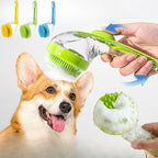 Pet Bathing Brush Long Handle Dog Cleaning Brush Soft Silicone Pet