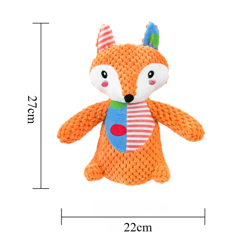 Pet Plush Toy Dog Interactive Teeth Cleaning Toys Cute Animal Style Bite Resistant Squeaky Puppy Sound Chew Toy Pet Supplies
