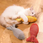 Pet Toys Cat Chew Toys Linen Fish Pillow Chew Training Toy