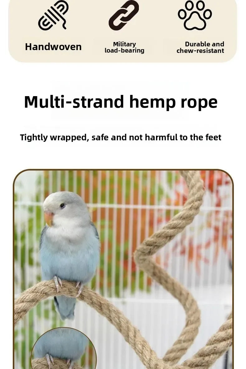 Bendable Bird Rope Perch Linen Climbing Toy Non Slip Grip with