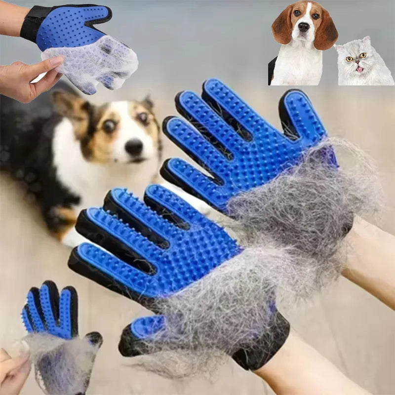 Pet Hair Remover Shower Gloves PUppy Cats Bath Brush Cleaning
