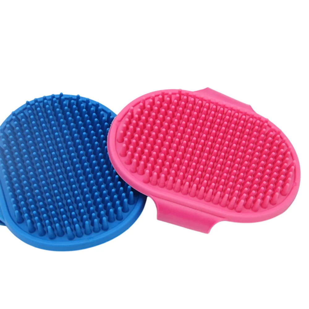 Pet Grooming Brush for Bath Massage, Silicone Bristle Deshedding