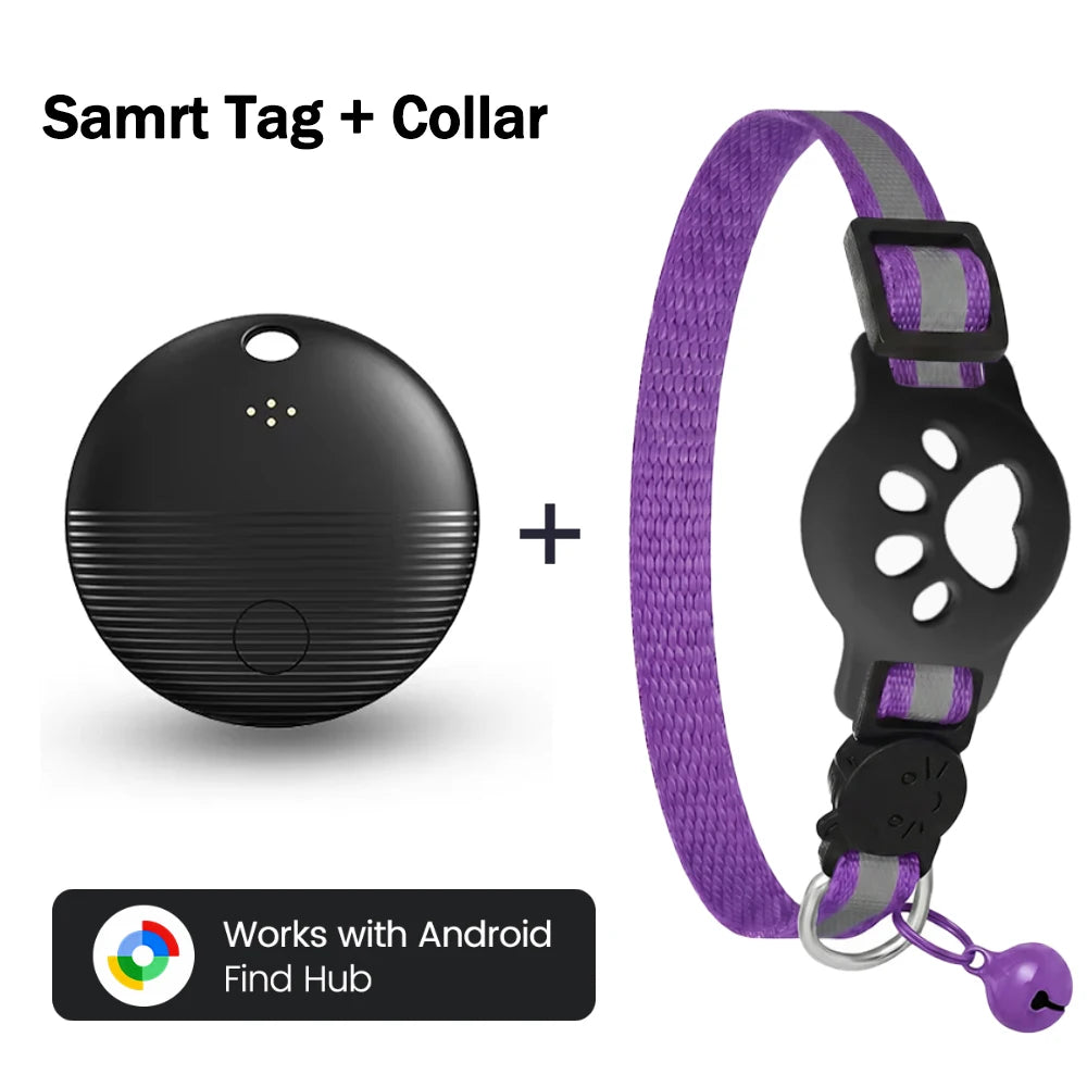 Bluetooth GPS Tracker with Cat Collar Reflective Strips Adjustable