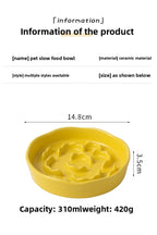 Ceramic Slow-Feeding Bowl High-Leg Cat Bowl with Neck Protection