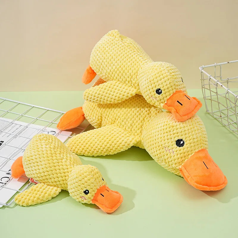 Little Yellow Duck Dog Toy Plush Companion Sleep, Bite Resistant