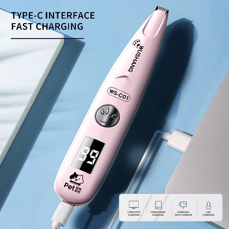 Pet Dog Electric Groomer Trimmer with LED Light Waterproof Pet