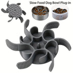 Pet Feeder Plugin Powerful Suction Cup Slow Food Anti Choking Bowl