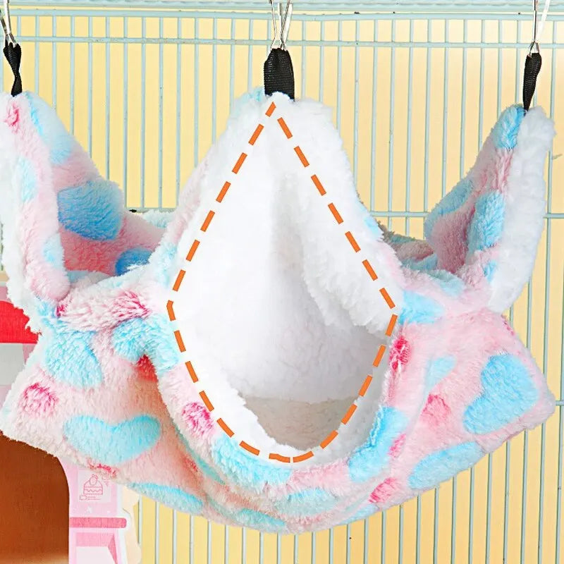 Hamster Hammock Small Pet Hanging Bed Double Warm Thickened