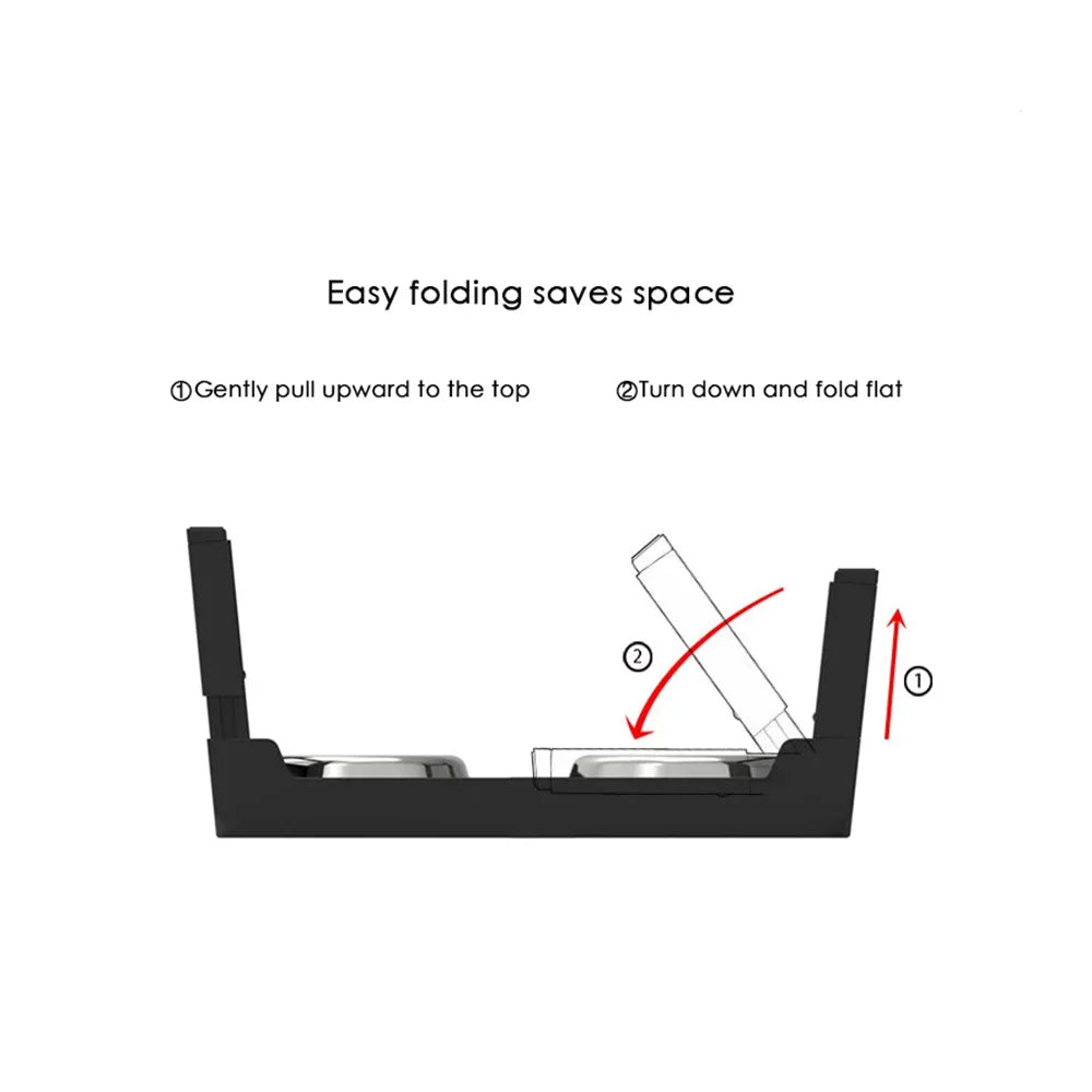 Elevated Dog Feeder Bowls Adjustable Raised Stand with Double