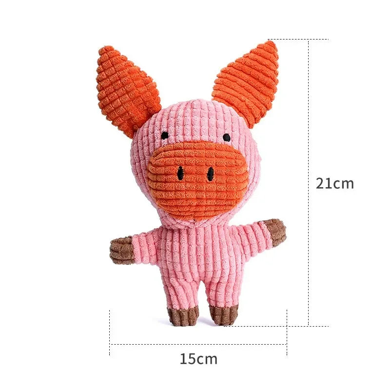 Cute Plush Toys Squeak Pet Cow Rabbit Animal Plush Toy Dog Chew