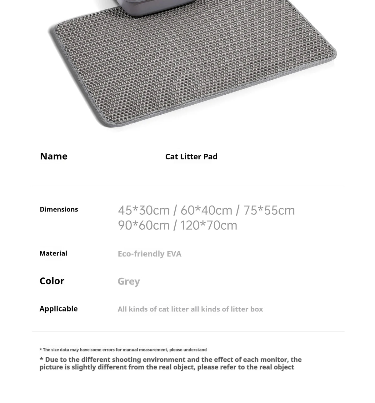Large Size Cat Litter Mat-Advanced Honeycomb Double Layer