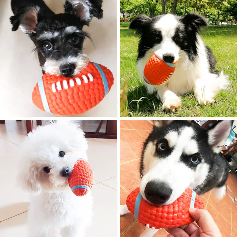 Dog Ball Toy for Small Medium Large Dogs Cat PUppy Squeaky Rugby