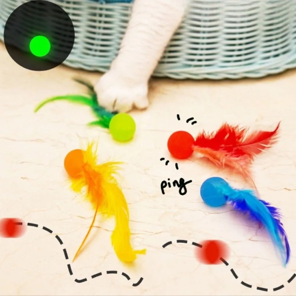 Cat Interactive Toy Tickle Cat Colorful Bouncing Ball