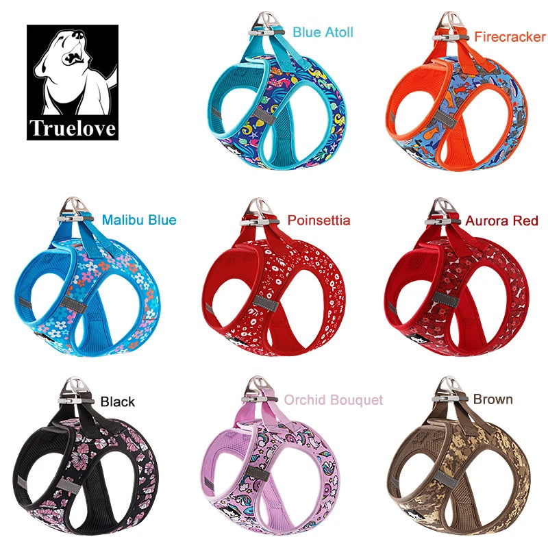 Truelove Pet Harness Soft Air Mesh Adjustable Reflective Pet Vest