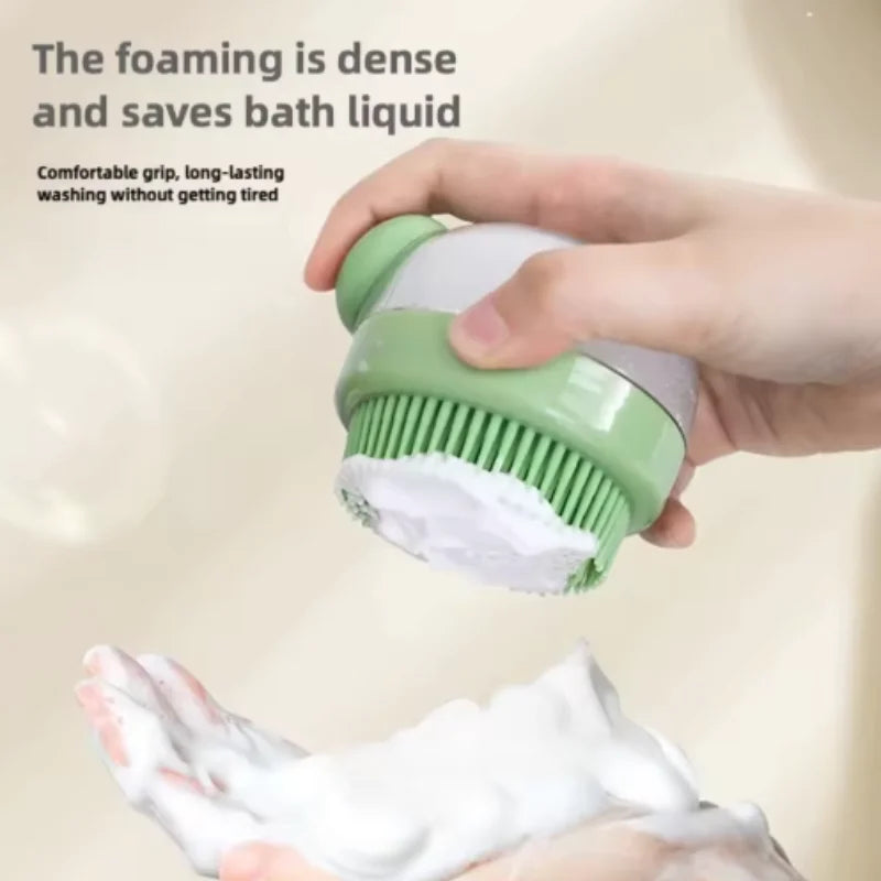 Soft Silicone Pet Bath Brush with Shampoo Dispenser Gentle Massage