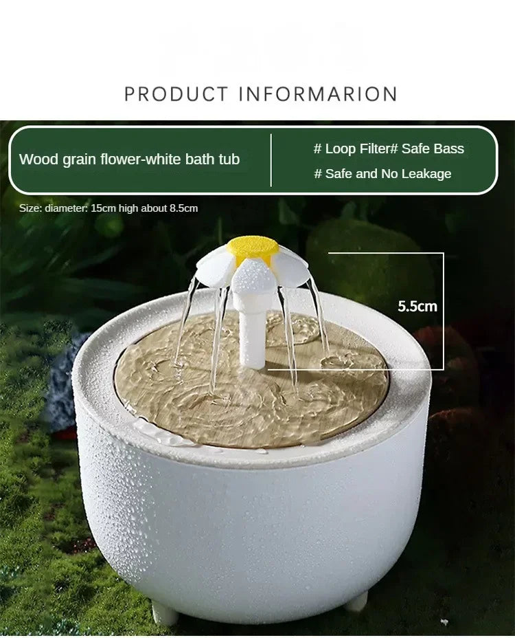 Auto Circulating 2-in-1 Parrot Bath & Pet Water Fountain Drip-Free
