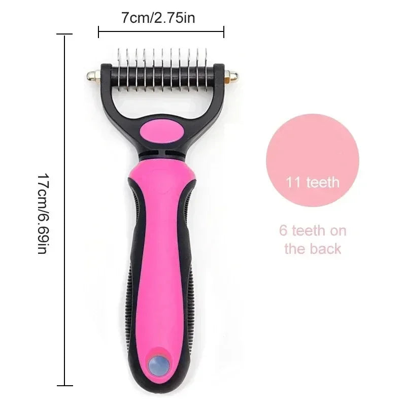 Pet Deshedding Brush Cat Comb Self Cleaning Hair Remover Grooming