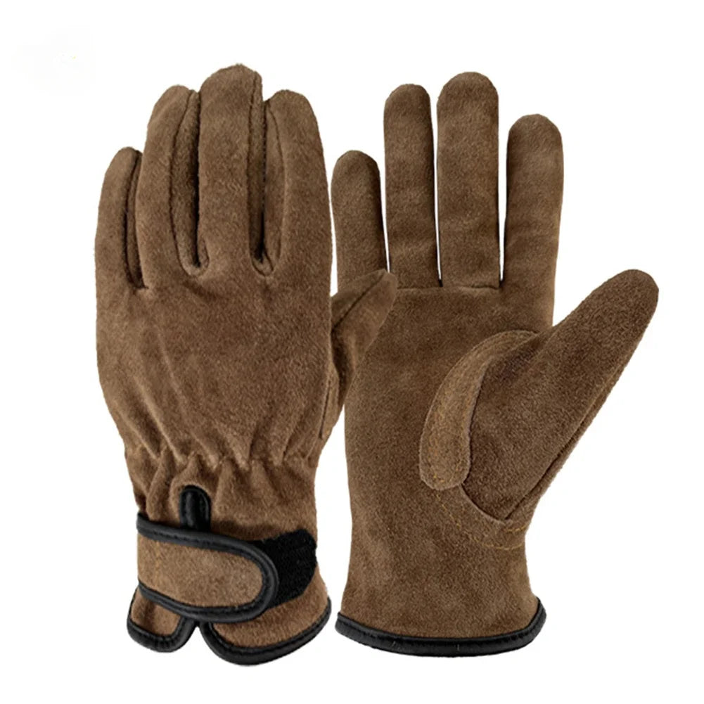 Cowhide Outdoor Protective Gloves Heat Insulation Anti-Cutting