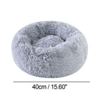 Soft Pet Cat Bed Pad Plush Warm Faux Fur Dog Calm Bed Donut Round