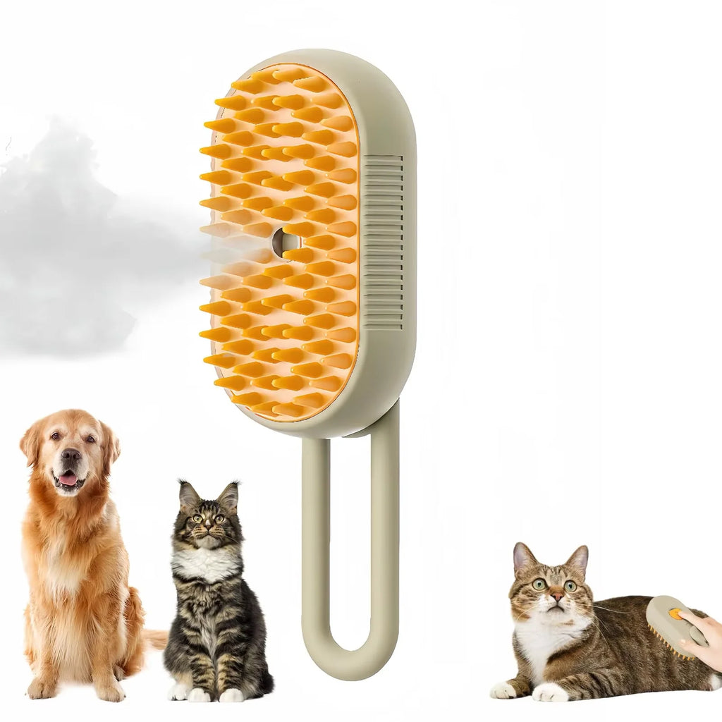 3 in 1 Pet Electric Steam Brush Cat and Dog Cleaning Spray Massage