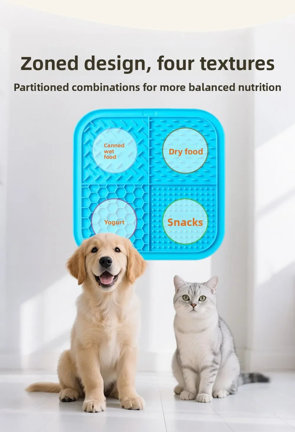 Pets Silicone Lick Mat for Dogs Cats Slow Food Plate Suction Cups