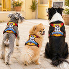 Comfortable Breathable Mesh-Lined Printed Pet Harness with