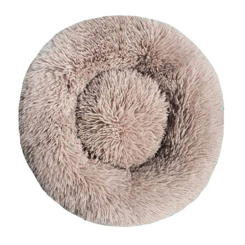 Round Pet Bed for Large Dog Bed Donut Long Plush Cat Bed for