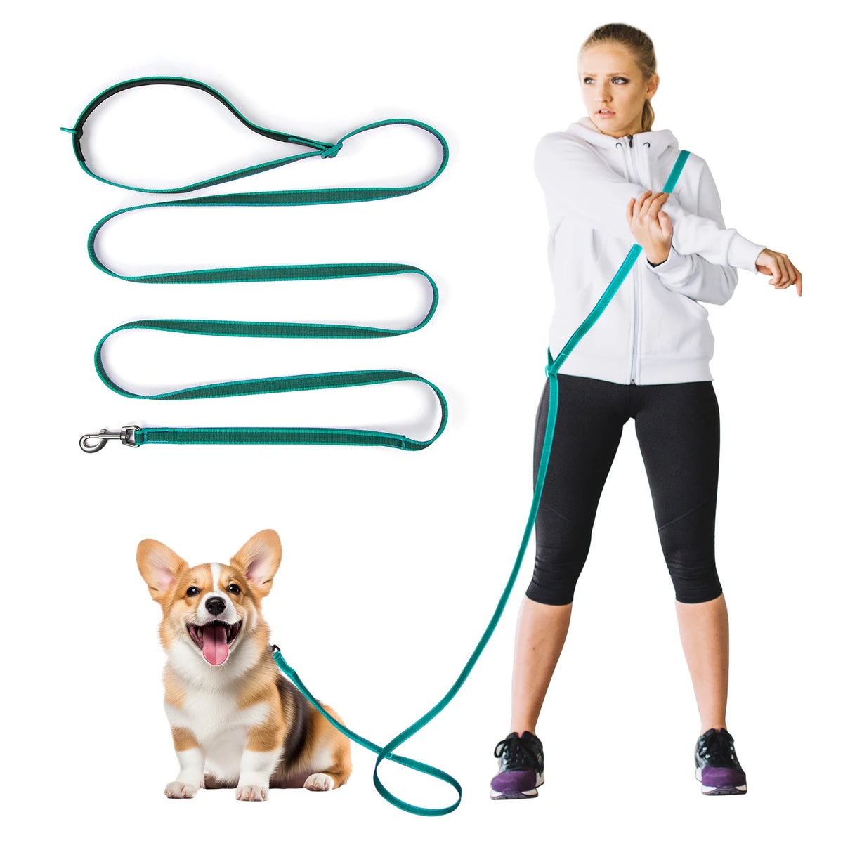 Reflective Hands-Free Running Dog Leash