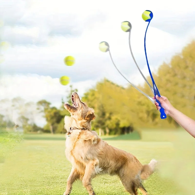 Pet Tennis Ball Launcher Stick - Interactive Outdoor Dog Training