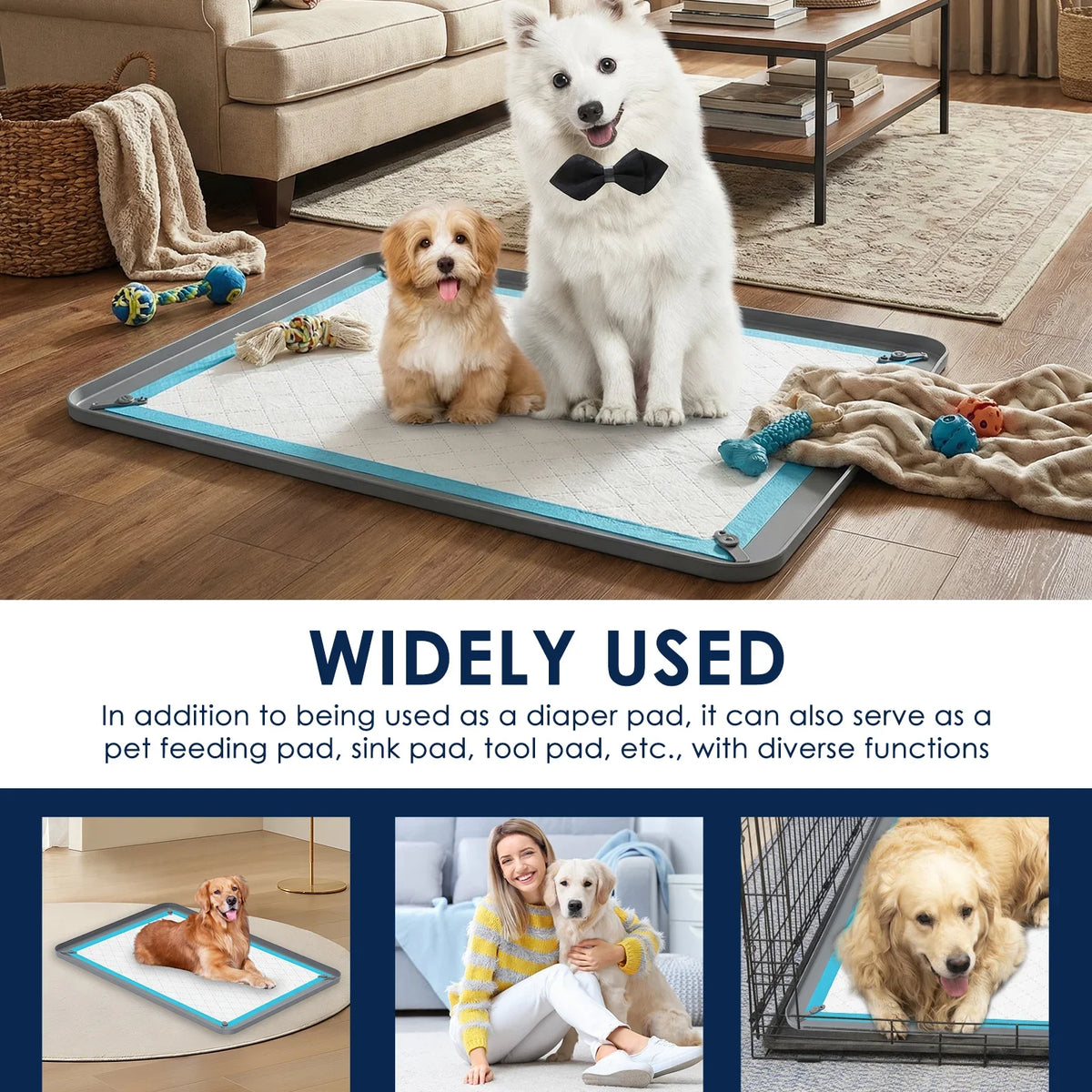 Pet Pee Pad Holder Silicone Dog Urine Pad Holder with Corner Snaps