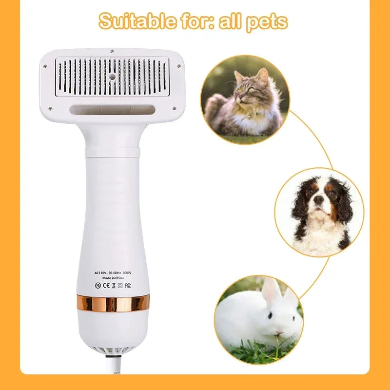 2-in-1 Pet Dog Dryer Quiet Dog Hair Dryers and Comb Brush Grooming