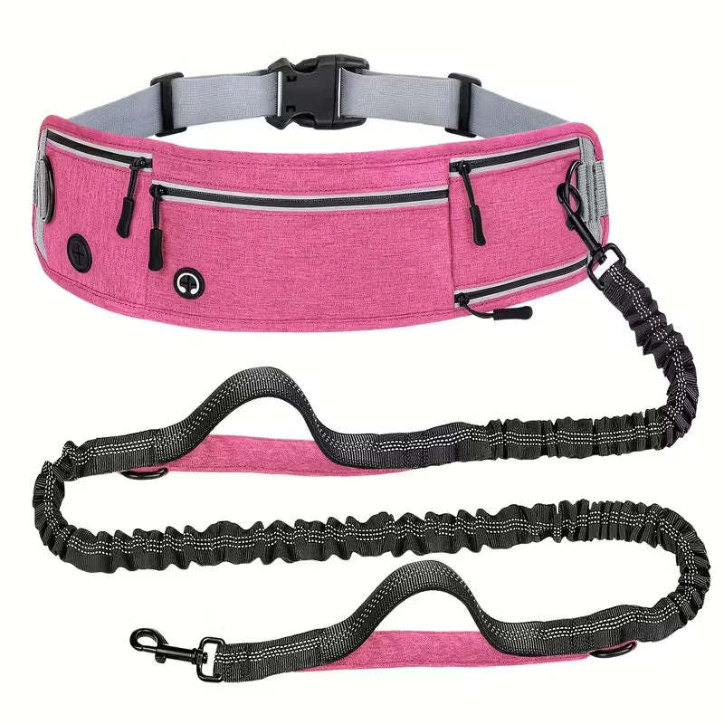 Hands-Free Dog Leash with Running Waist Bag, Retractable Bungee