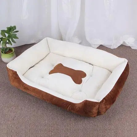 Large Pet House Dog Bed Cat Mat Long Plush Deep Sleeping Warm Soft