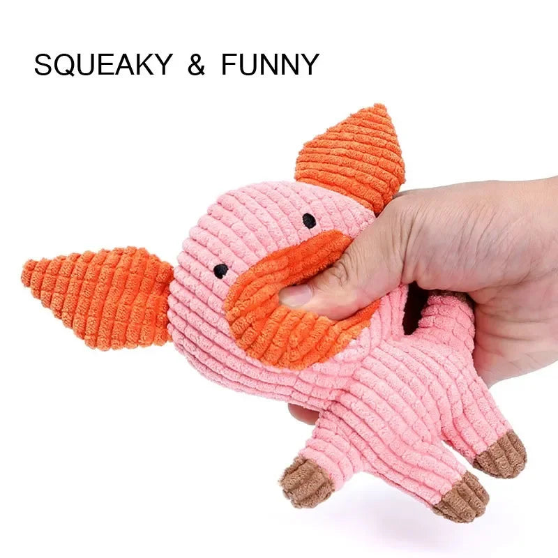 Cute Plush Toys Squeak Pet Cow Rabbit Animal Plush Toy Dog Chew