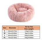 Soft Pet Cat Bed Pad Plush Warm Faux Fur Dog Calm Bed Donut Round