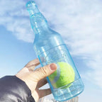 Dog Chew Toy Squeaky Silicone Beer Bottle with Tennis Ball
