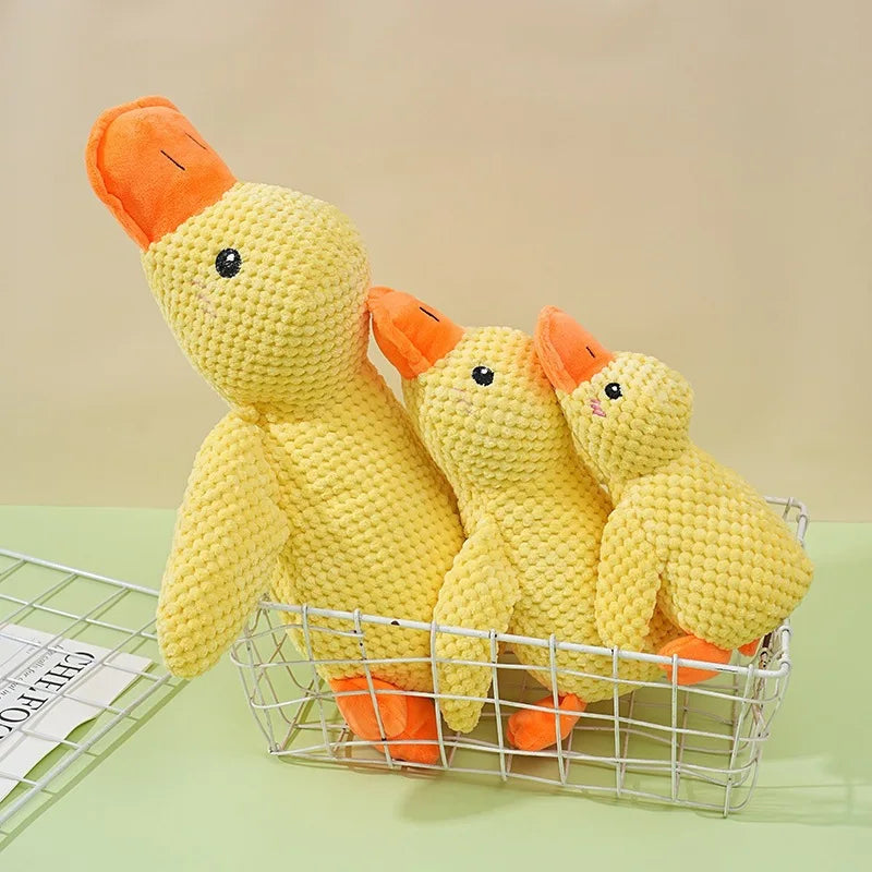 Little Yellow Duck Dog Toy Plush Companion Sleep, Bite Resistant